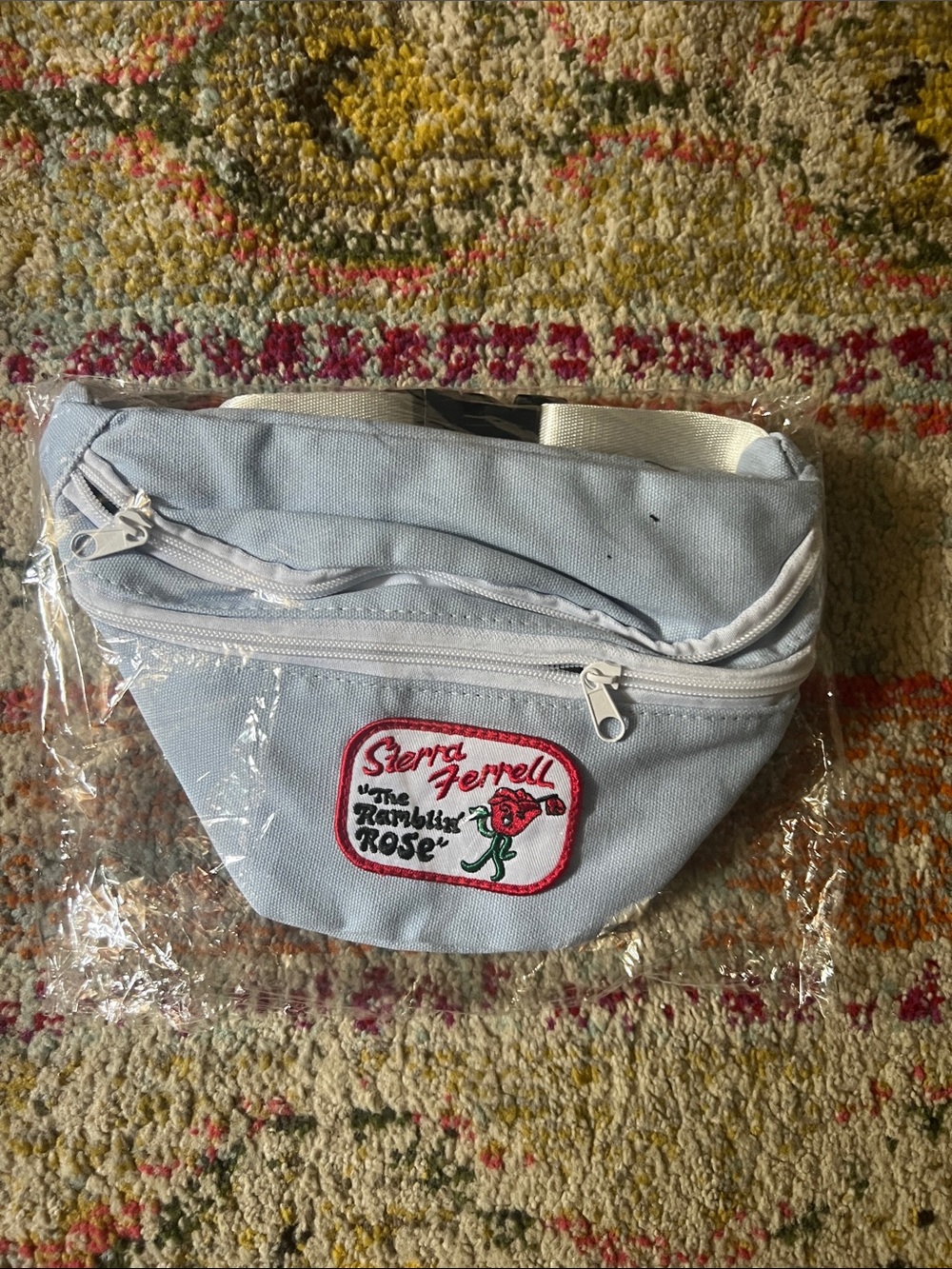 Light Blue Canvas Waist Bag